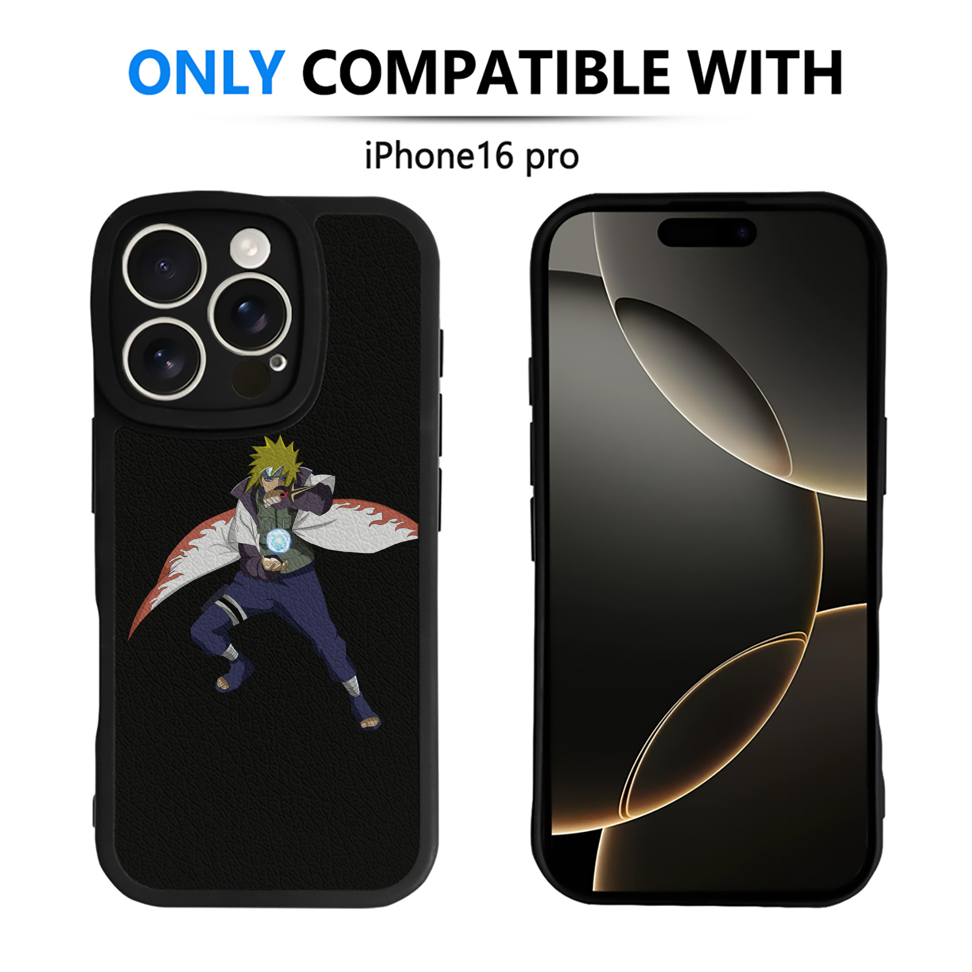 （画像用） NARUTO -ナルト- 波風 ミナト Namikaze Minato 【iPhone 16シリーズ対応】シリコンスマホケース（レザー調） 材質：シリコン